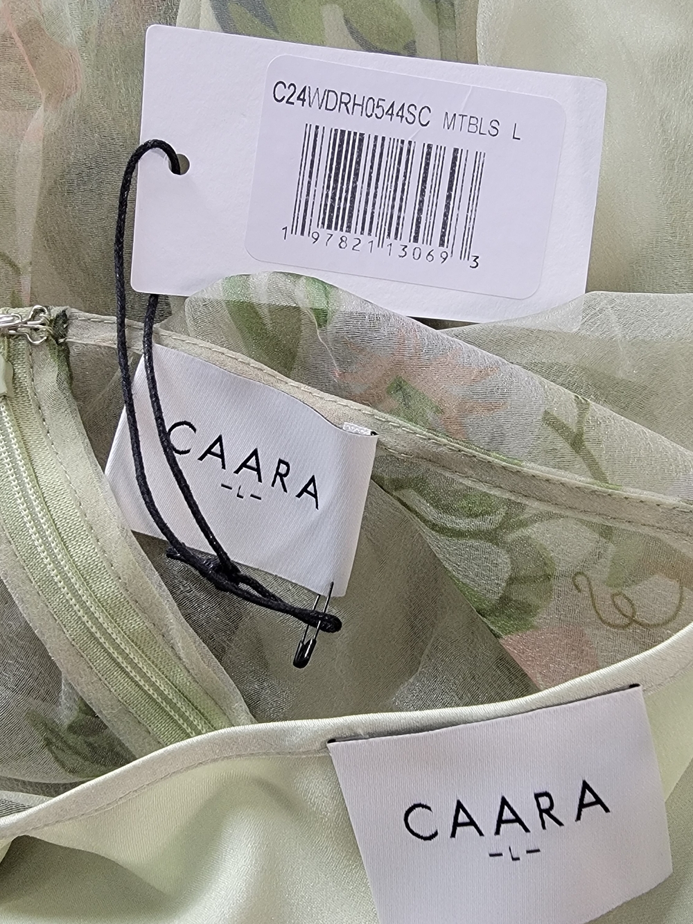 Few Moda Caara Sheer Floral Maxi Dress in Sage Green - Picture 10 of 10